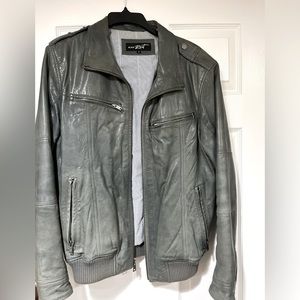 Wilson’s leather gray jacket men’s
